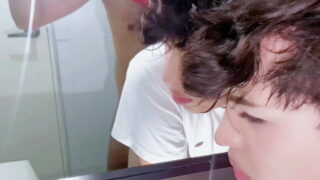 cruising straight footballer fucks young gay in bathroom starts with condom and then takes off the condom creampie