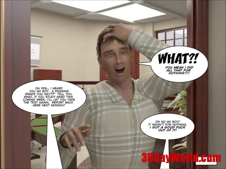 FIRST TIME GAY FUCK ON EXAM 3D Gay Cartoon Animated Comics