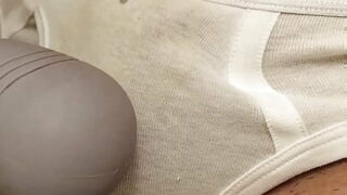 i put on a brand new pair of briefs and ejaculated for the third time inside the briefs to soak in semen
